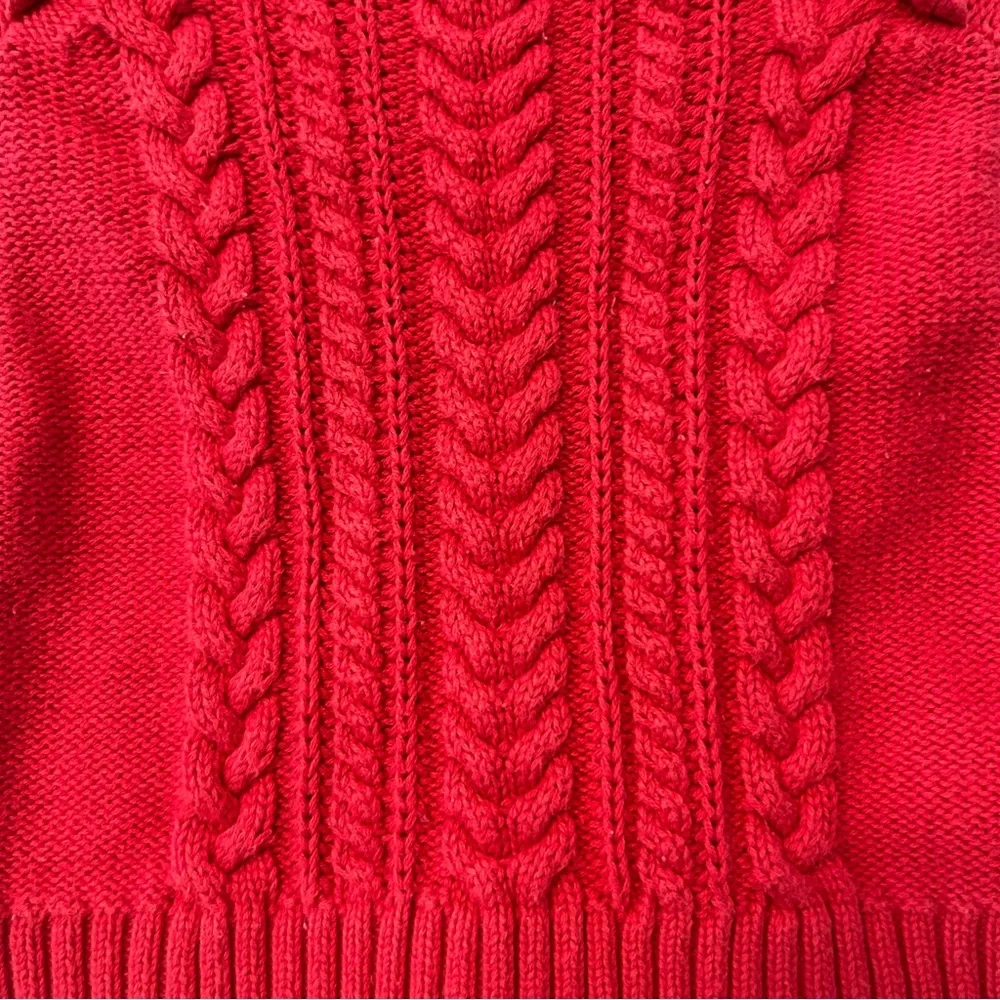 Baby Gap red cable knit sweater with ruffles size 0-3 months